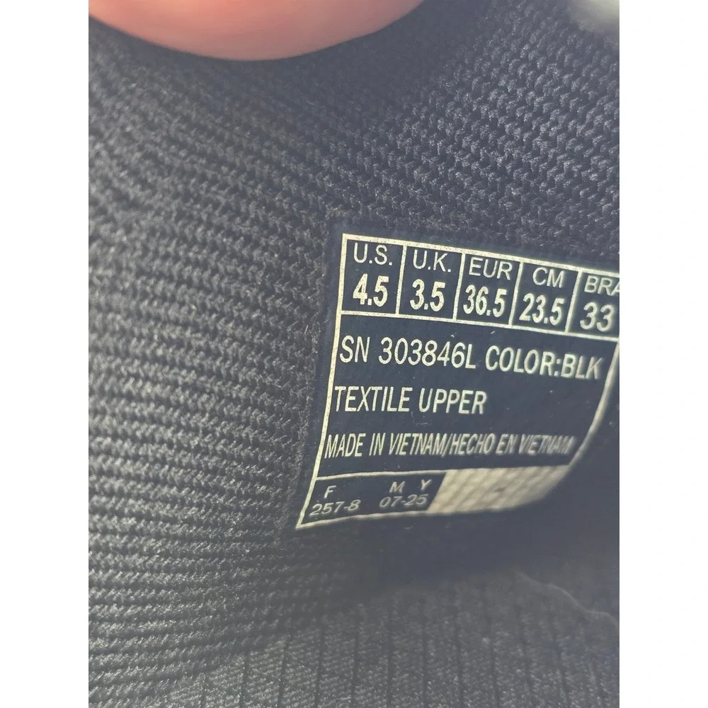 Skechers Ultra Flex 3.0 Sweet Ties Kids 4.5 Black Slip On Sneakers -New